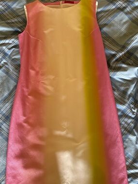 HUGO Pink to Cream Ombre Satin Formal Dress